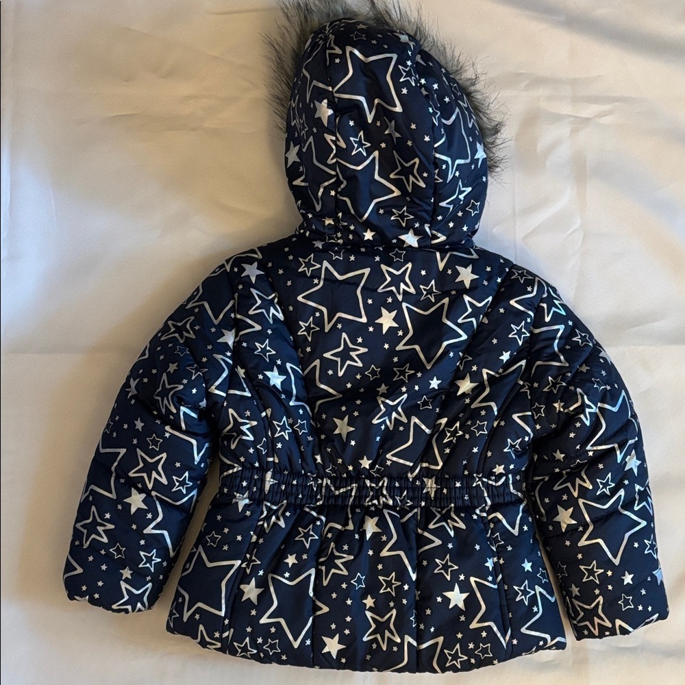 Rothschild Foil Star Print Puffer Navy Blue Size 3T EUC - Picture 2 of 5